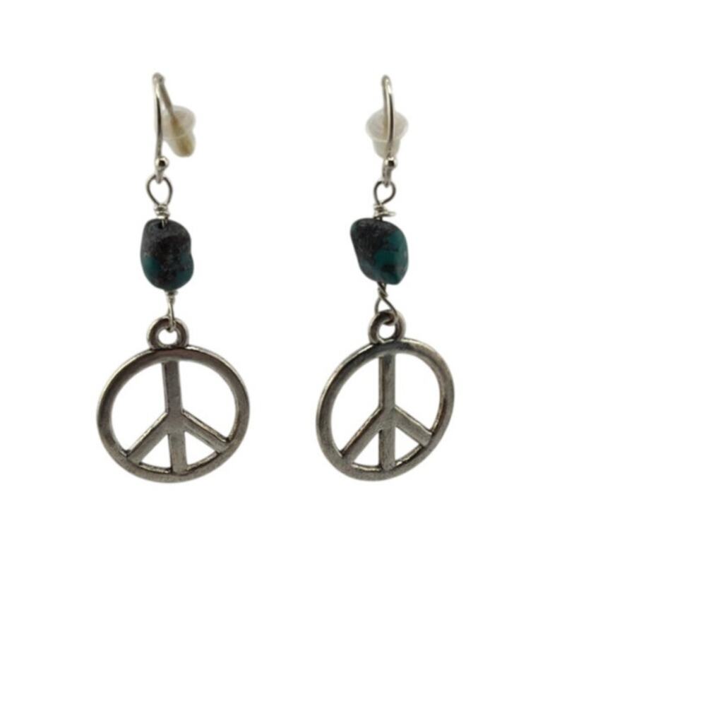 New Handcrafted Artisan Turquoise Sterling Silver Dangle Earrings